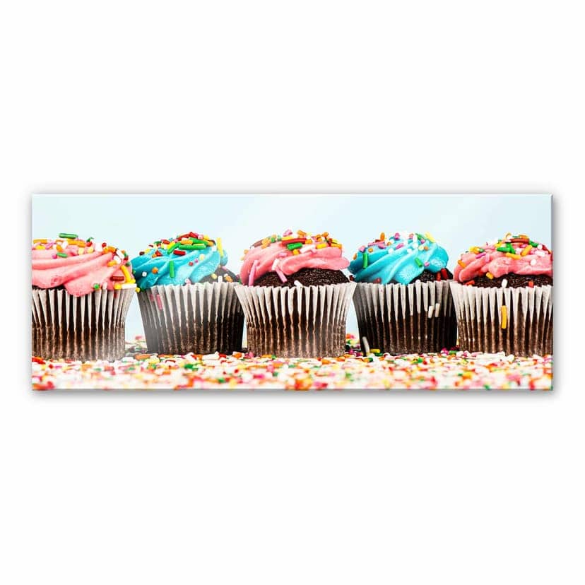 Stampa su vetro acrilico Party Cupcakes - Panorama