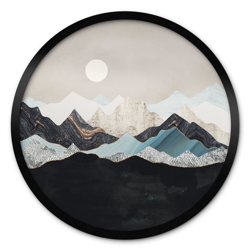 Poster Tranquillo paesaggio montano al crepuscolo - SpaceFrog Designs