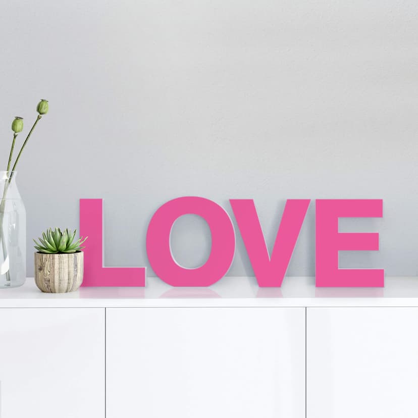 Lettere decorative - 3D LOVE rosa