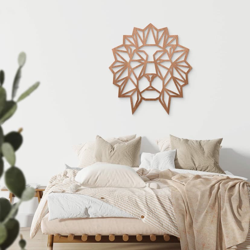 Decorazione in mogano - Leone origami