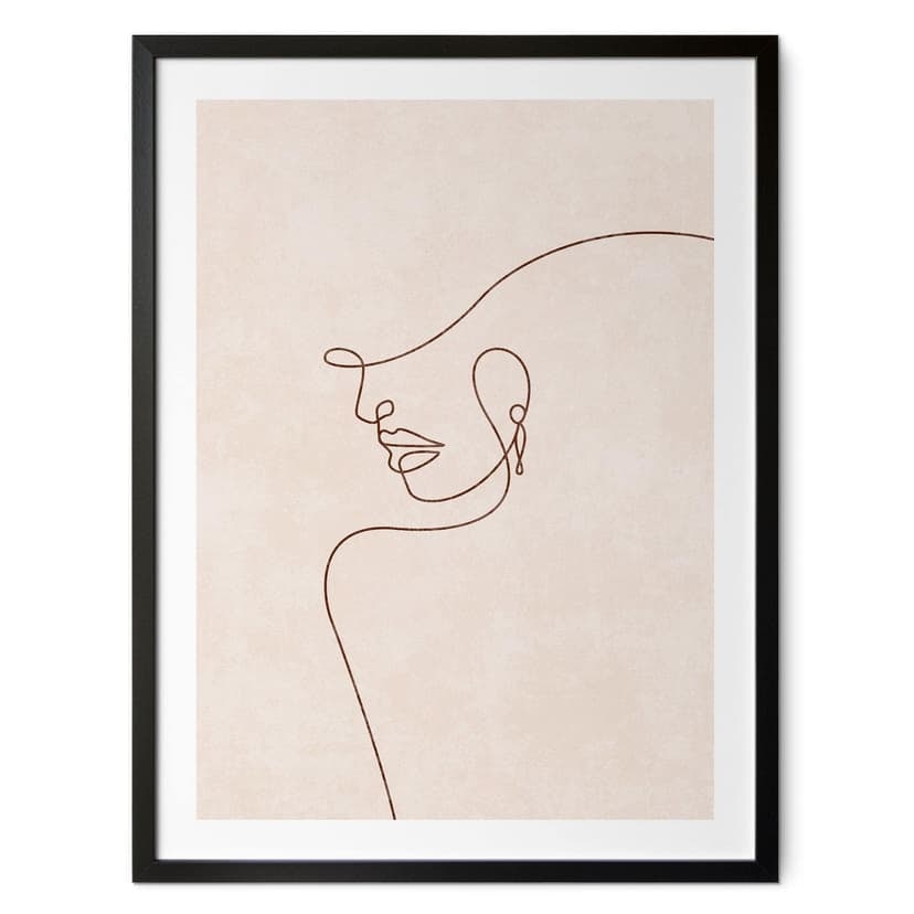Poster Contorni delicati di una donna - Line Art - Tunaboylu