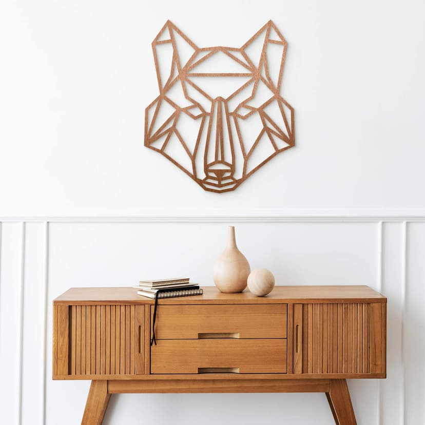 Decoro in legno origami - Lupo