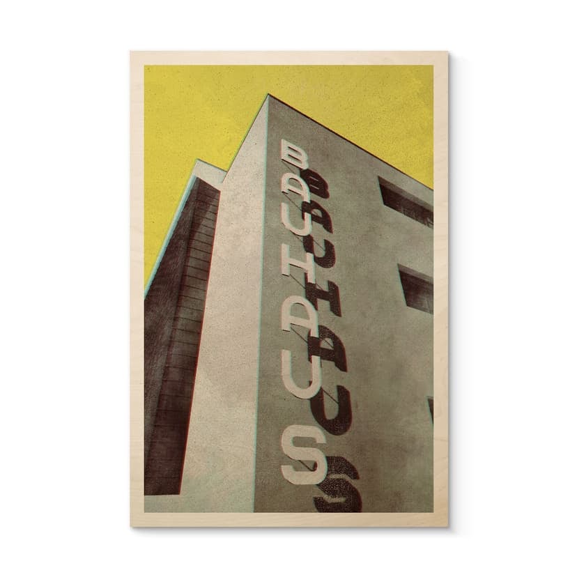 Stampa su legno vintage Bauhaus Dessau architettura - Blursbyai