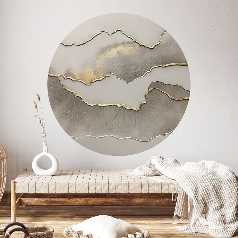 Adesivo murale Paesaggio astratto con colori metallici - Alma