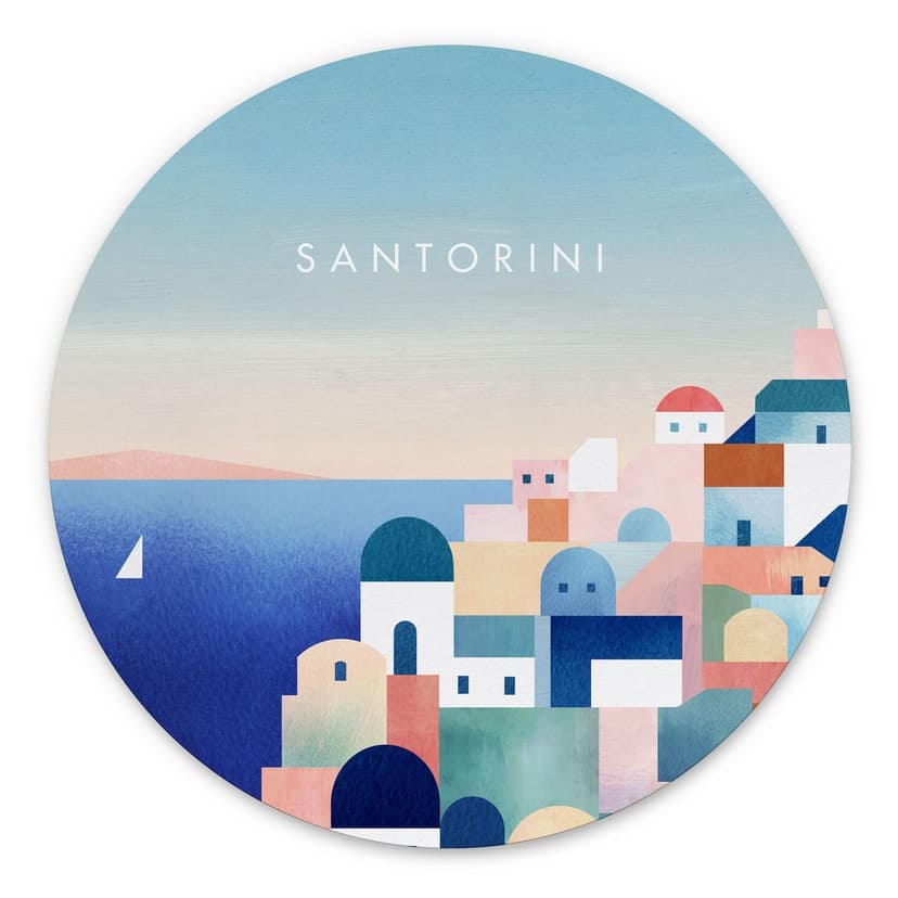 Decorazione murale in Dibond Case di Santorini - Rivers