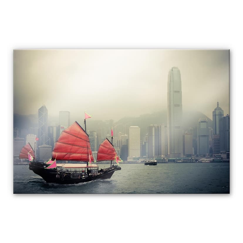 Stampa su vetro acrilico Sailing in Hongkong