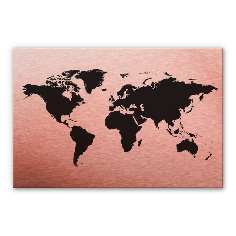Alu-Dibond effetto ramato – Mappamondo 01