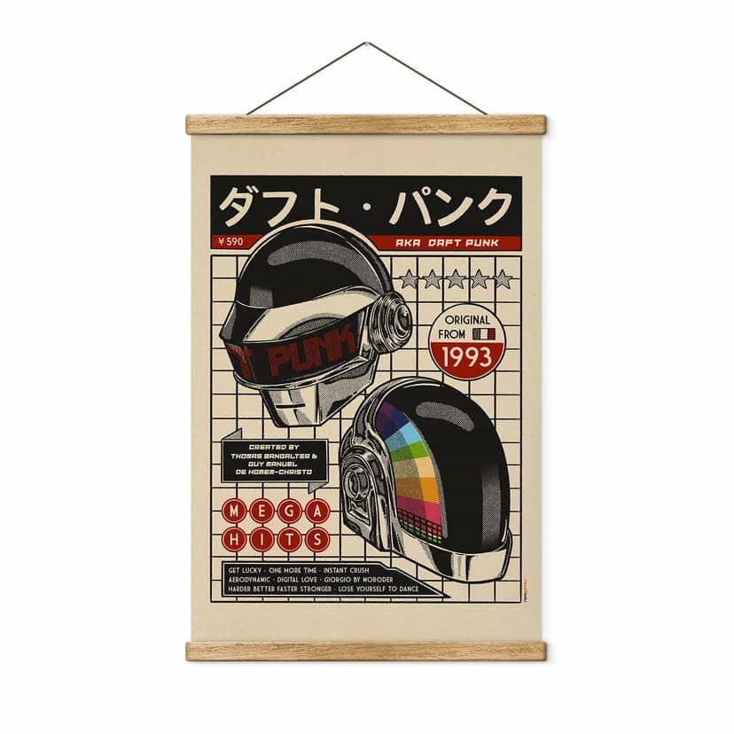 Stampe su tessuto con stampa pop art ispirata ai Daft Punk - Gomes
