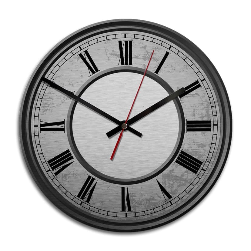 Orologio Alu-Dibond argentato - Vintage 03