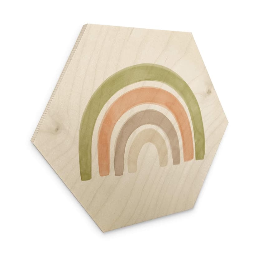 Esagoni in legno Nouveauprints - Arcobaleno