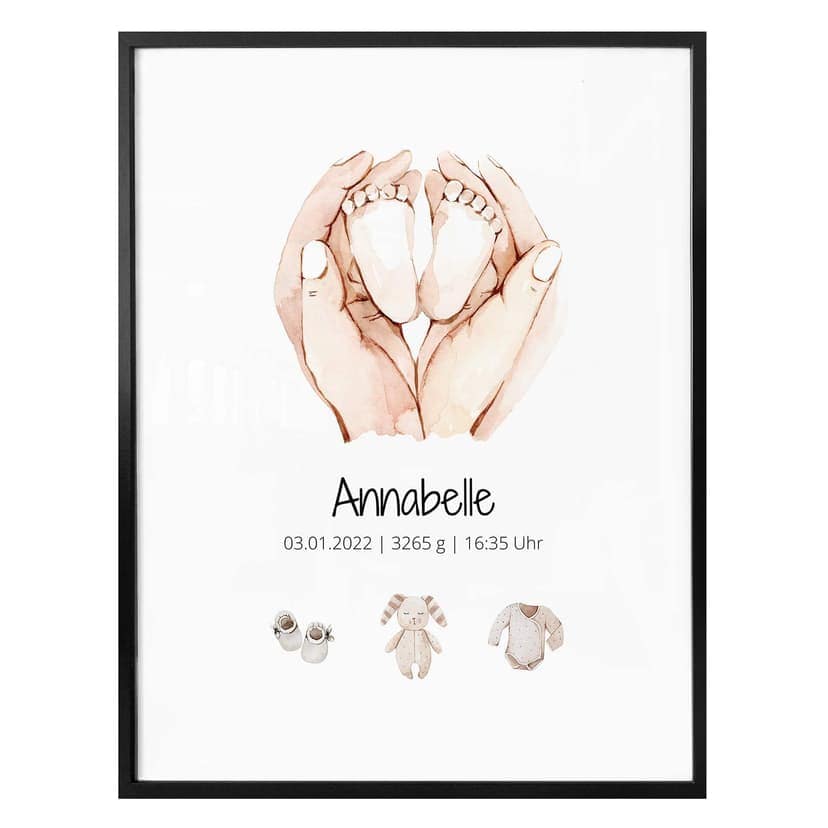 Poster Neonato + Testo personalizzato