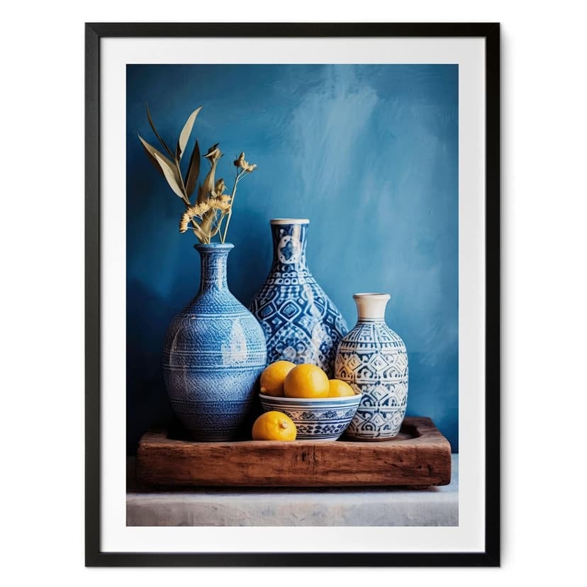 Poster sulla natura morta con vasi e limoni - Treechild