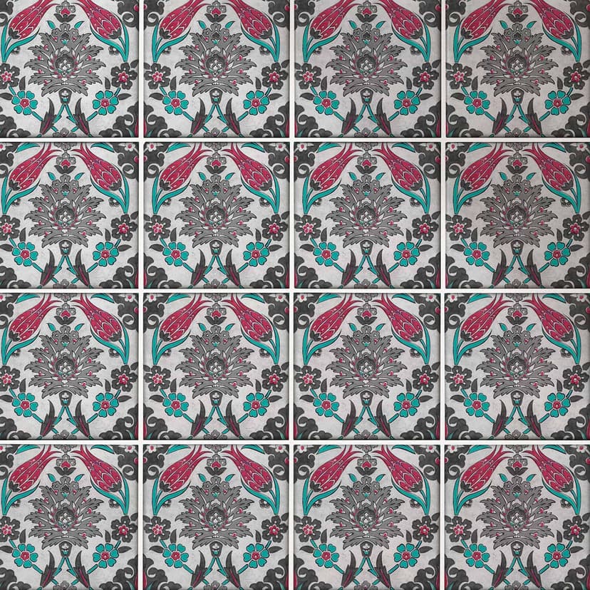 Fliesenaufkleber Orientalischer Blumenkranz - 12er
