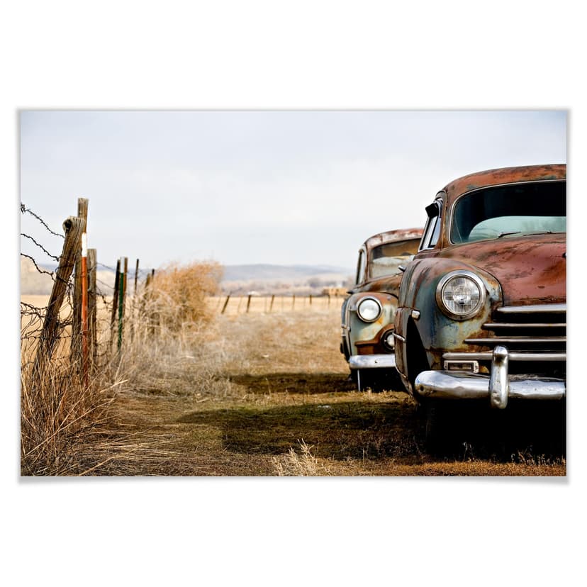 Poster - Vecchie auto arrugginite