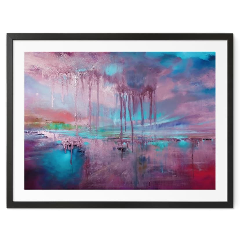 Poster Pioggia viola su foschia blu - Schmucker