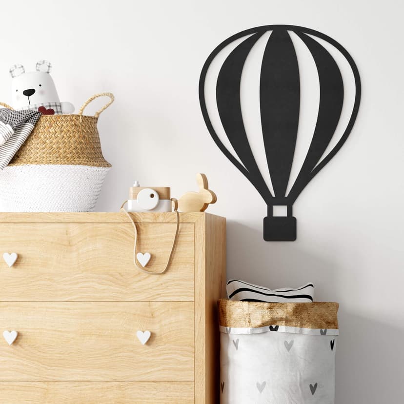 MDF - Holzdeko - Heißluftballon mit senkrechten Li