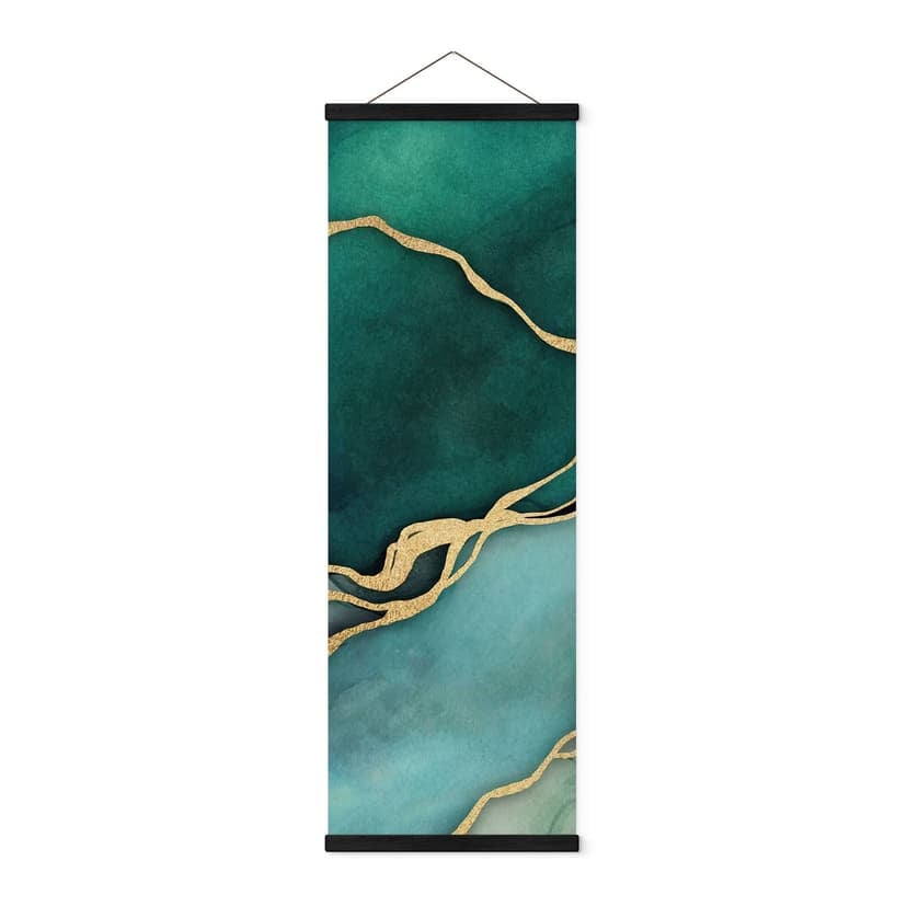 Poster tessile Marmo in oro-verde - Haase