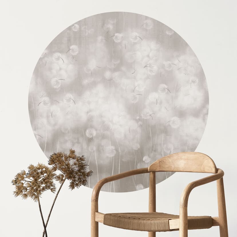Adesivo murale "dandelion dream" in beige - Ms Tiff - Rotondo