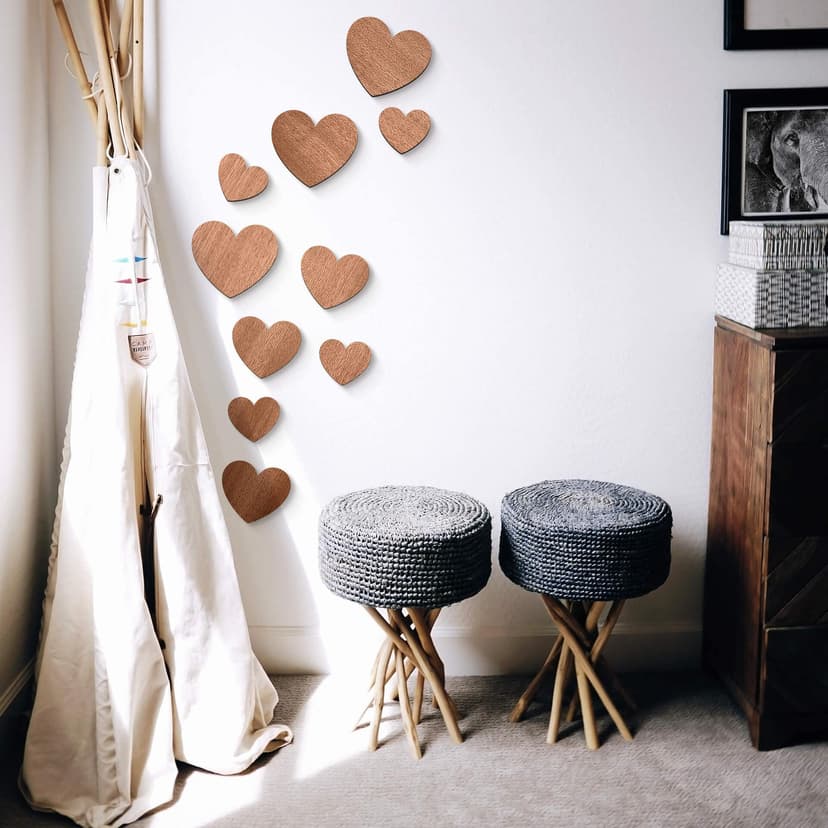 Decori in legno - Cuori Set (10-pz.)