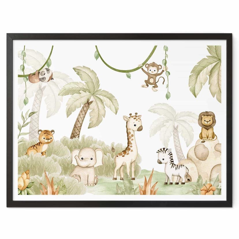 Poster Oliver Robins - Animals and Palm Trees