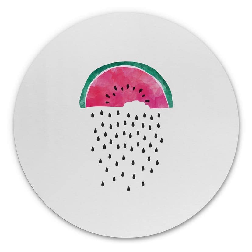 Alu-Dibond Orara Studio - Wassermelonen Regen - Rund