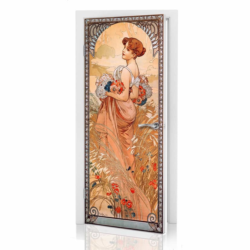 Adesivi per porte Mucha - Le stagioni: Estate 1900