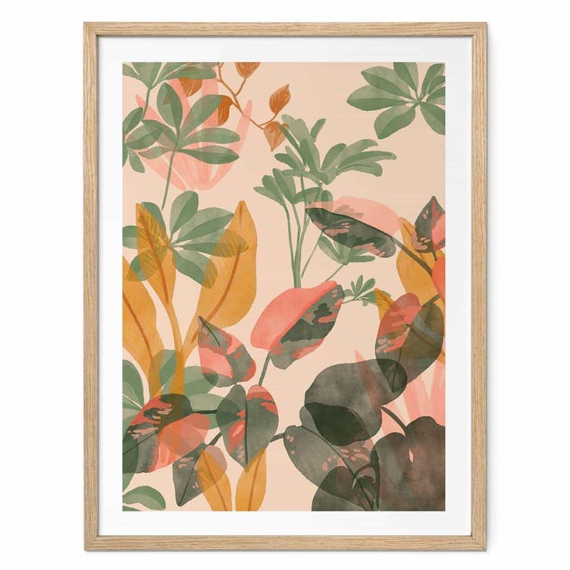 Giardino Poster con piante tropicali - Goed Blauw