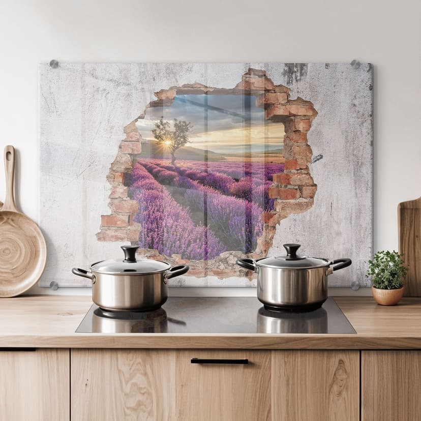 Pannello paraschizzi - effetto 3D - Lavanda