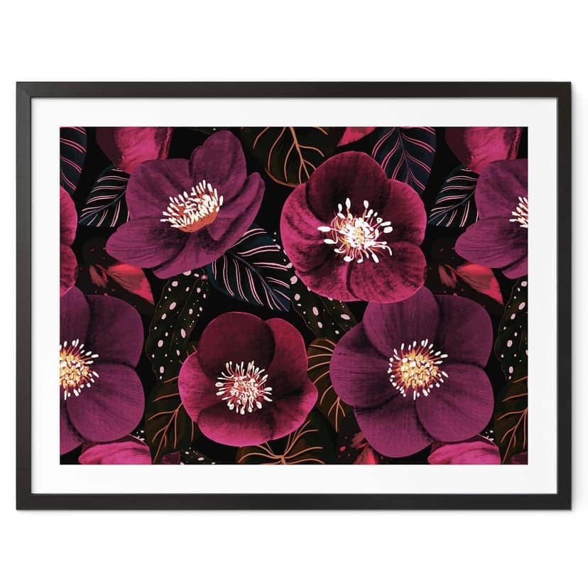 Poster Splendore floreale nei toni del viola - Illustrazione di anice