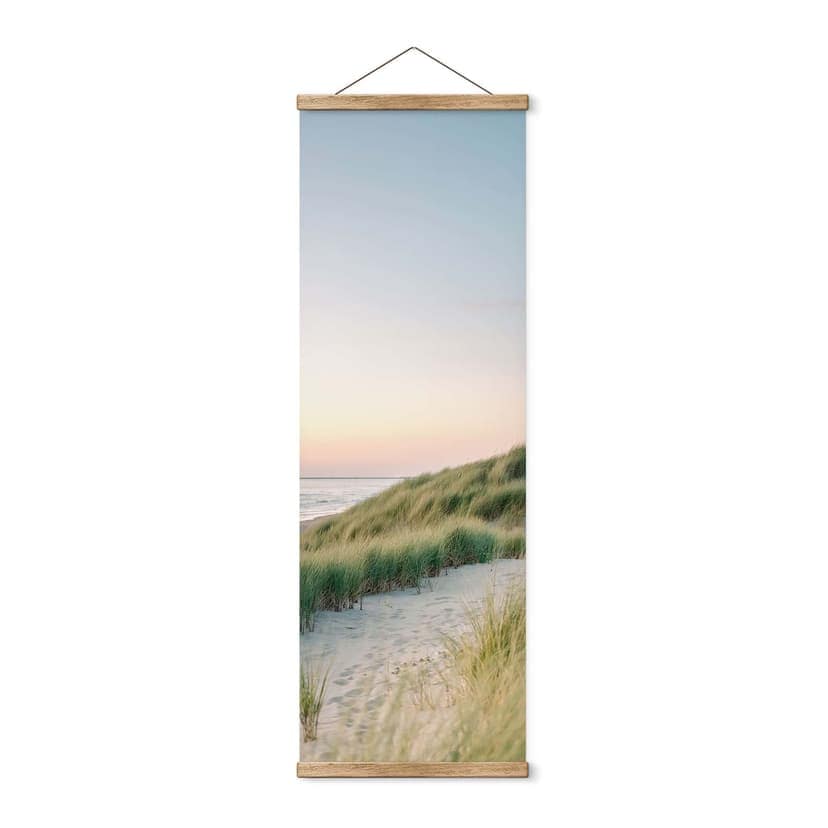 Poster tessile Dune sulla costa olandese - Zwart