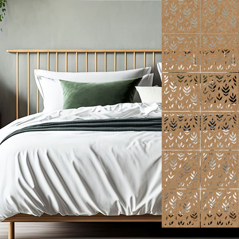 Divisorio, divisorio con foglie floreali - MDF natural look