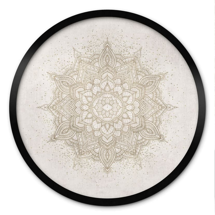 Poster ornamentale in stile boho in lino - Bloomery Decor - Rotondo