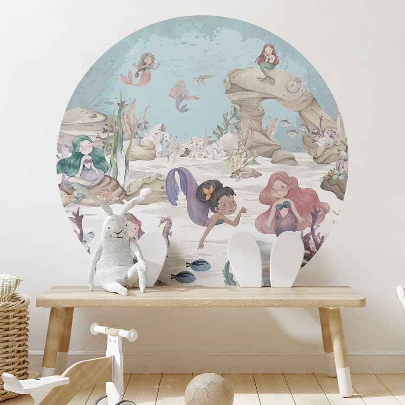 Magico regno sottomarino delle sirene - murale per bambini - Oliver Robins - Rotondo