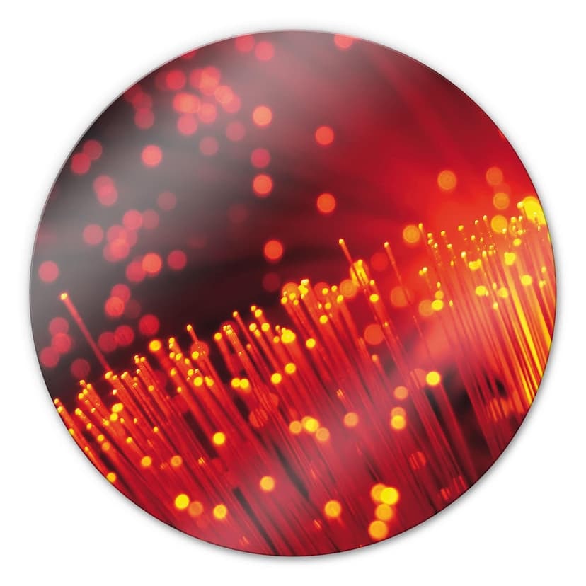 Stampa su vetro - Fibre ottiche - astratto - tondo