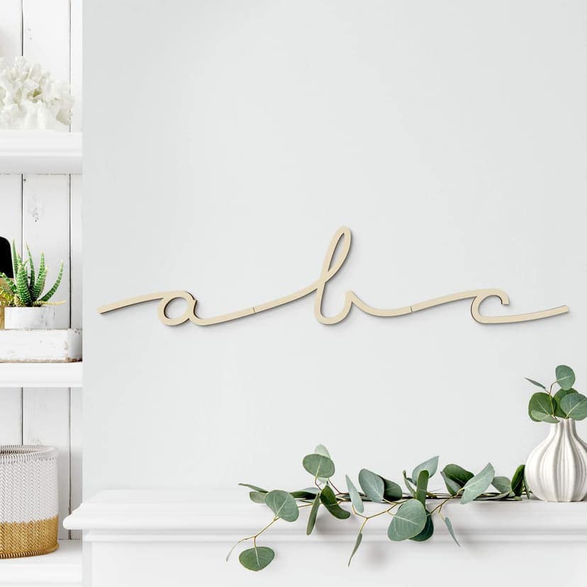Lettere in legno - pioppo - Corsivo