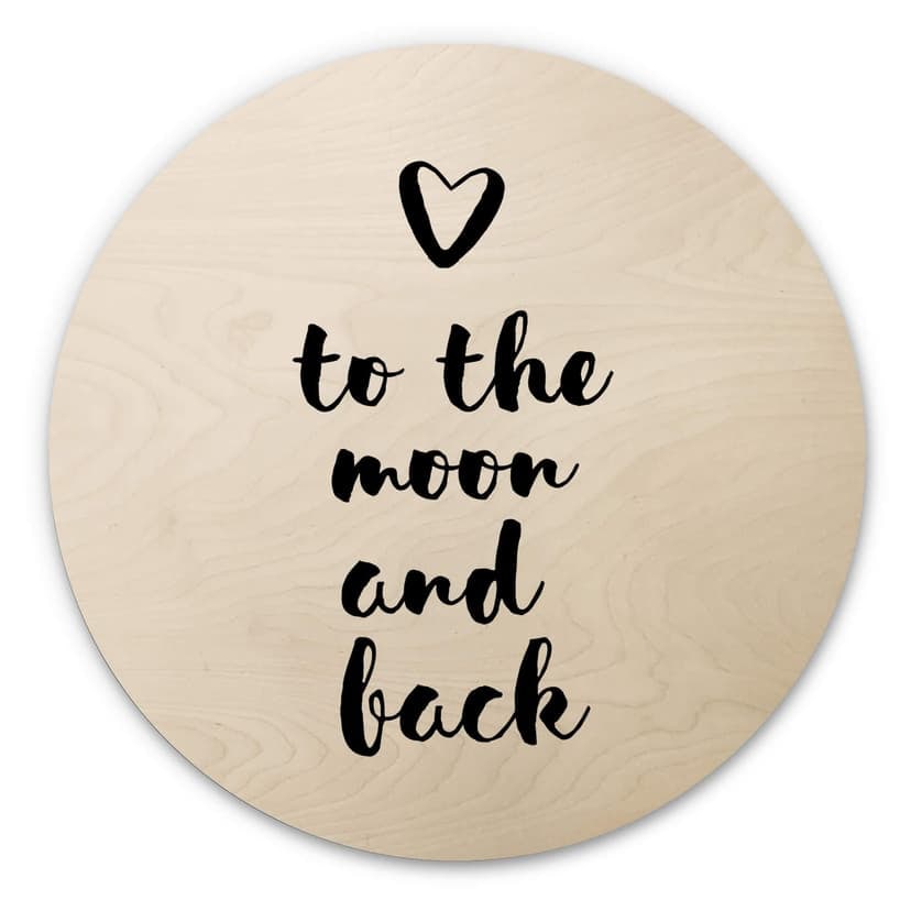 Stampa su legno - Love to the moon and back