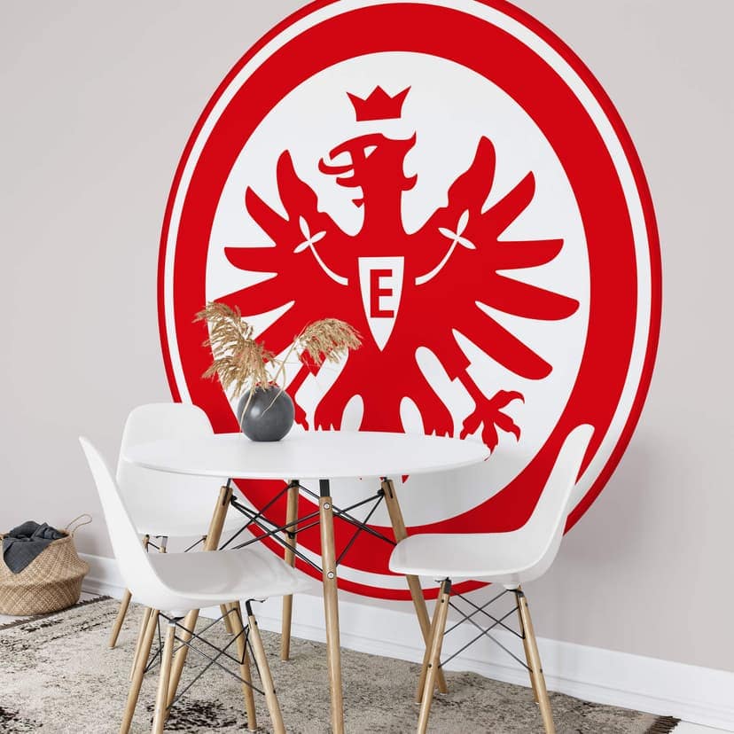 Fotomurale tondo Eintracht Frankfurt - Crest - carta da parati in tessuto non tessuto/carta da parat