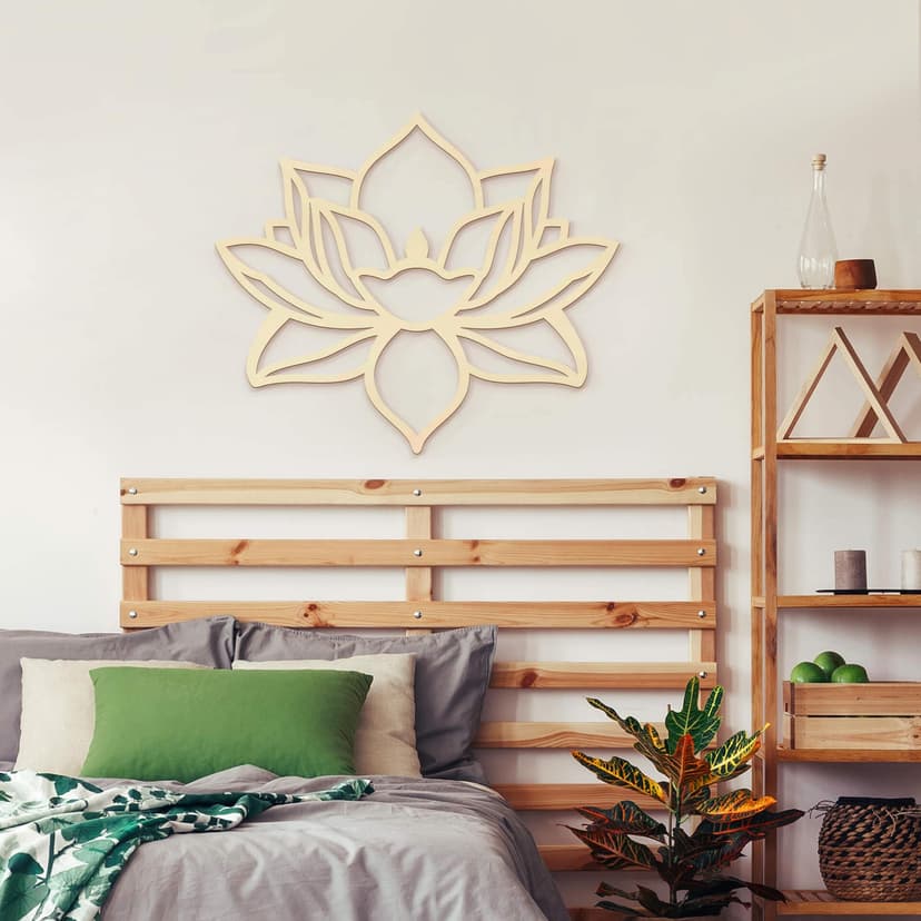 Decoro in legno - Fiore di loto - pioppo
