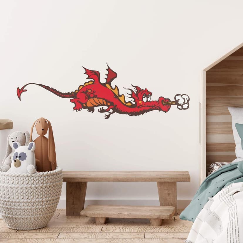 Adesivo murale - Willi il drago a colori