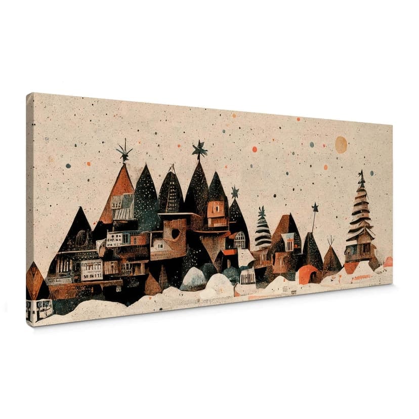 Stampa su tela Panorama della città di Natale - Treechild