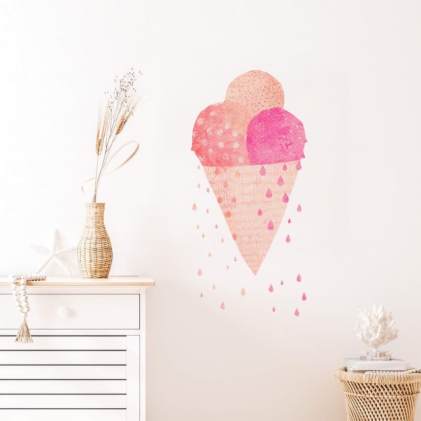 Tatuaggio a parete Treechild - Tre palline di gelato in estate