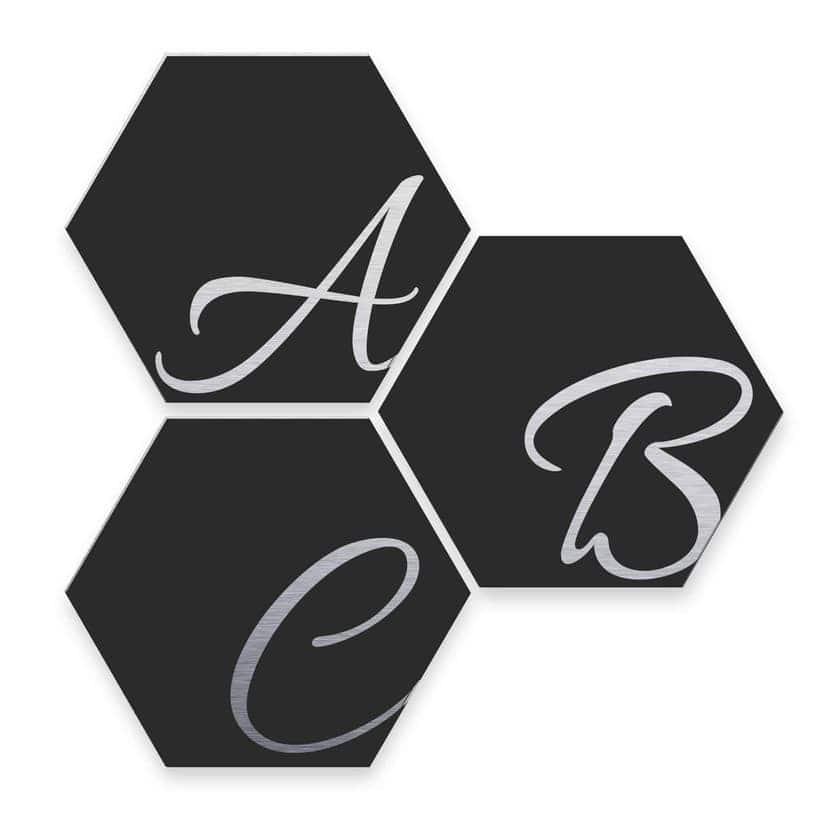 Esagoni Alu-Dibond - Lettere