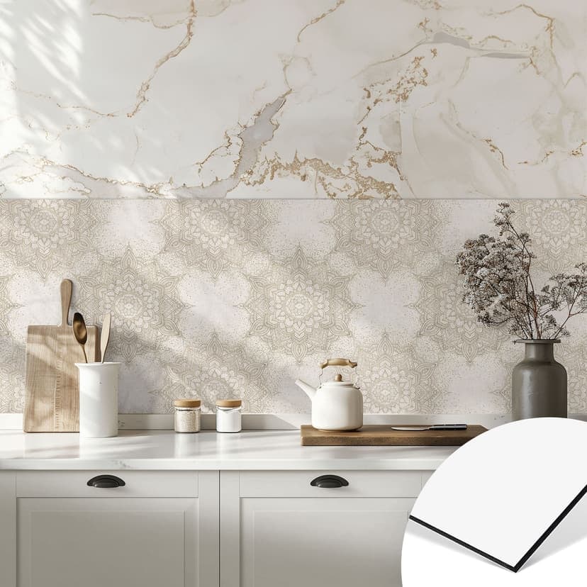 Rivestimento cucina Elegante mandala in oro sabbia - Bloomery Decor