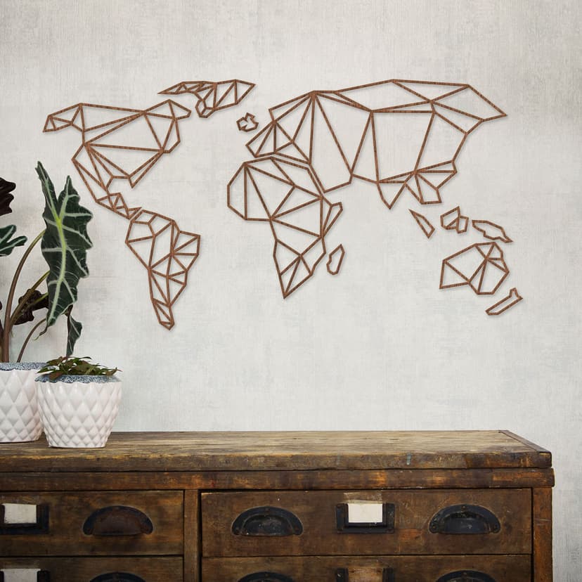 Mappamondo 3D – Origami in mogano