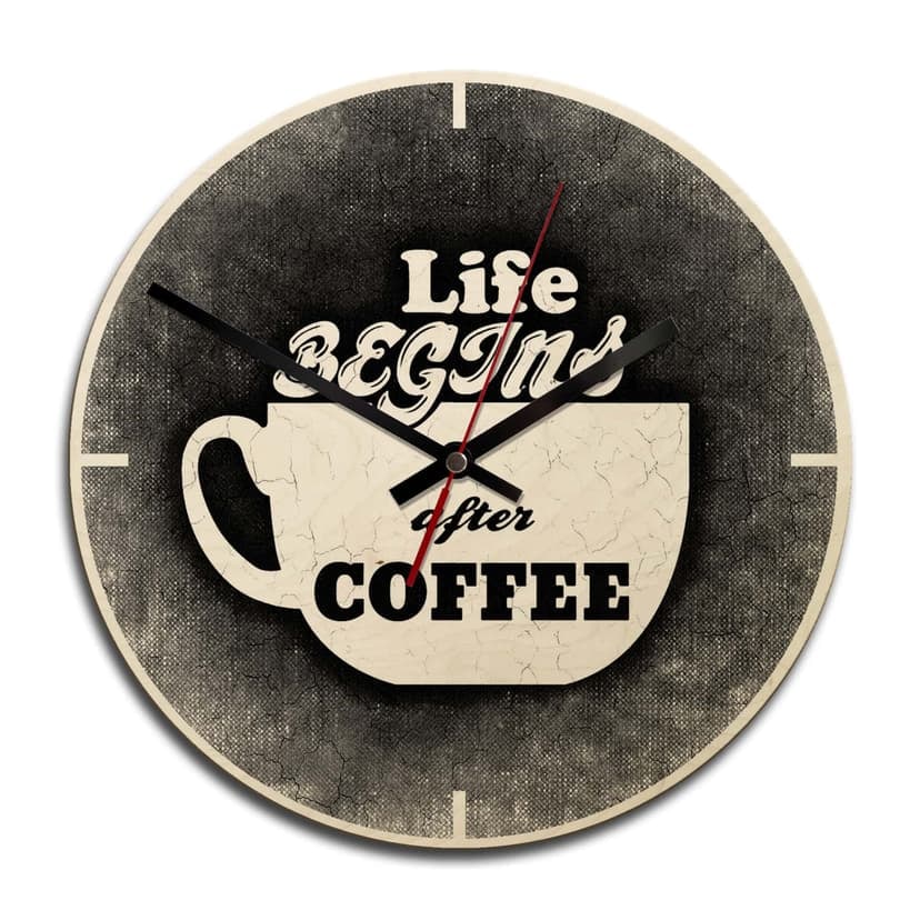 Orologio in legno - Life begins after Coffee 02