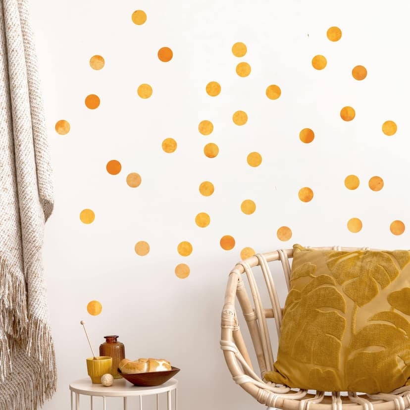 Adesivo murale Set Pois - acquerello arancione