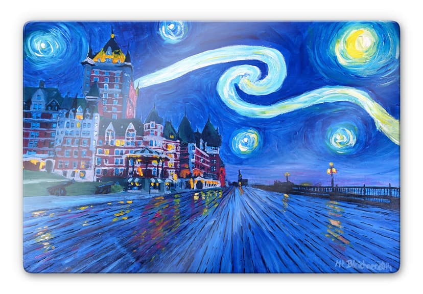 Glasbild Bleichner - Starry Night in Quebec