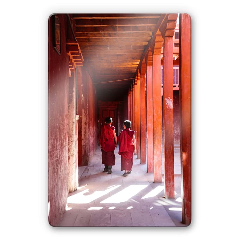 Stampa su vetro Colombo - Monaci in Nepal