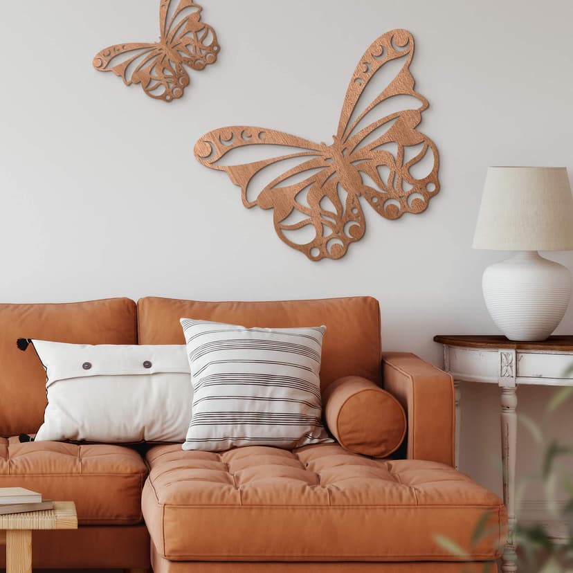 Decorazione in mogano - Farfalla origami