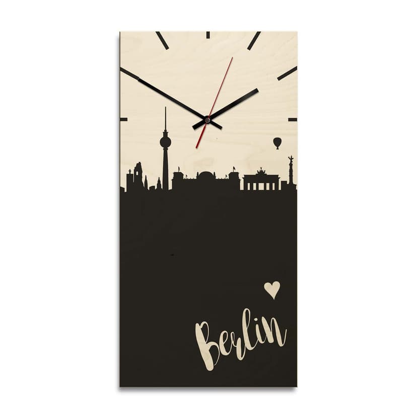 Orologio in legno - Skyline Berlino